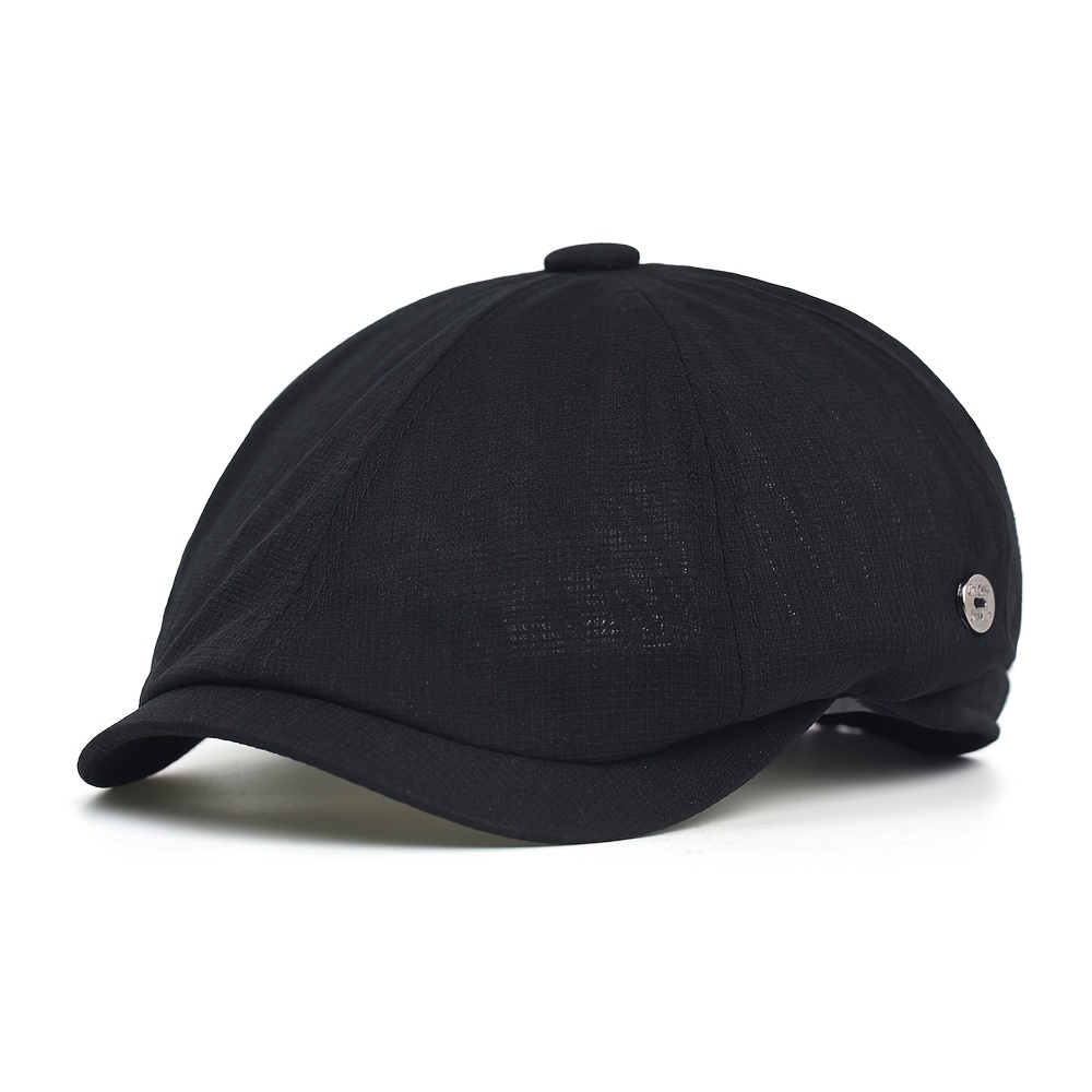 E-shop Frühlings- und Sommer- Atmungsaktive Mesh Newsboy Caps Herren Damen Freizeit Baskenmütze Flache Ivy Cap Weiche Solide Fahrer Mode Kasket Unisex