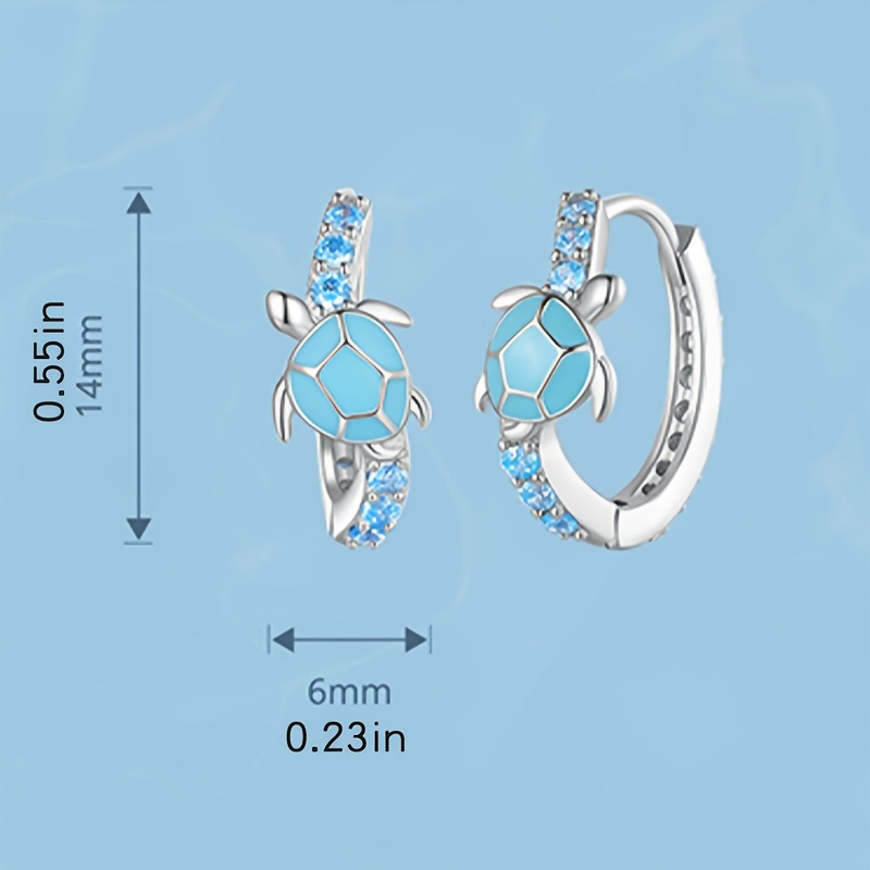 925Silvery Agile Turtle Earrings