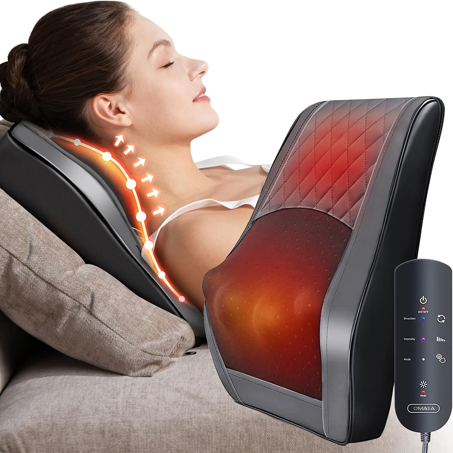   with Heating Function for Neck And Shoulder Massage - Featuring Pressing, Rolling, And Vibrating Functions, Suitable for Traps, Legs, And Body - a Perfect Gift for Men And Women, Ideal for Home, Office, And Travel Use