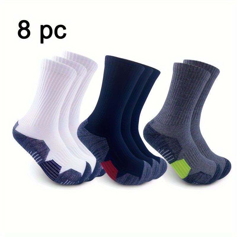 

8 Pairs Of Athletic Crew Socks - , Breathable, And Comfortable For Men And Women