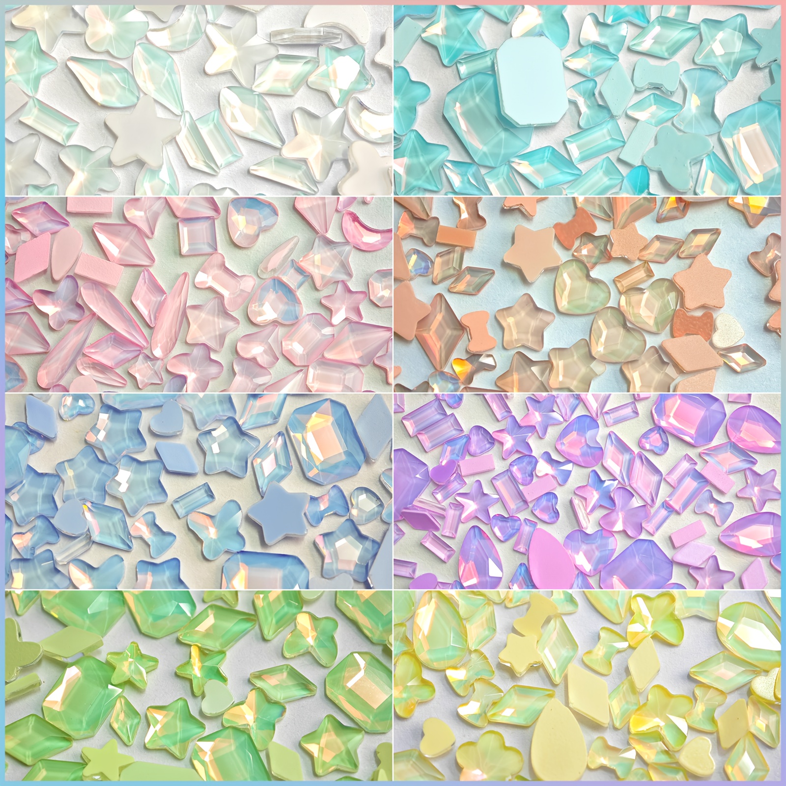 

[customer ] 100pcs - Assorted , Flatback Rhinestones For Diy & , Texture, Size, For Art
