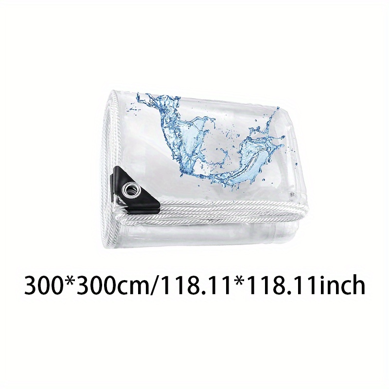 TEMU Extra-thick Pvc Transparent Waterproof Fabric, Heavy-duty Waterproof, 200g/m² Thickened Tear-resistant Transparent Pvc Vinyl Waterproof Fabric