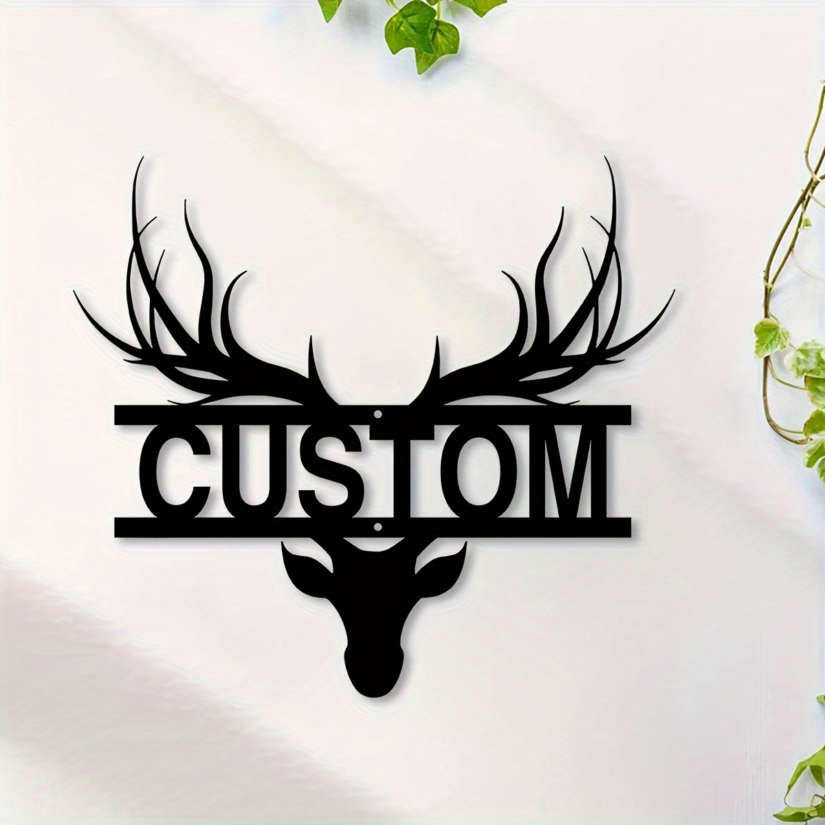 

1pc Custom Antler Wall Art, Personalized Names Antler Signs, Farmhouse Wall Decor, Metal Antler Art, Custom Names Patio & Porch Accent, Unique Gift Idea