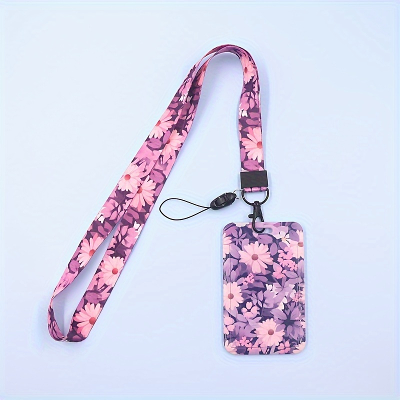 Floral Patterned Id Card Holder - , Plastic Material