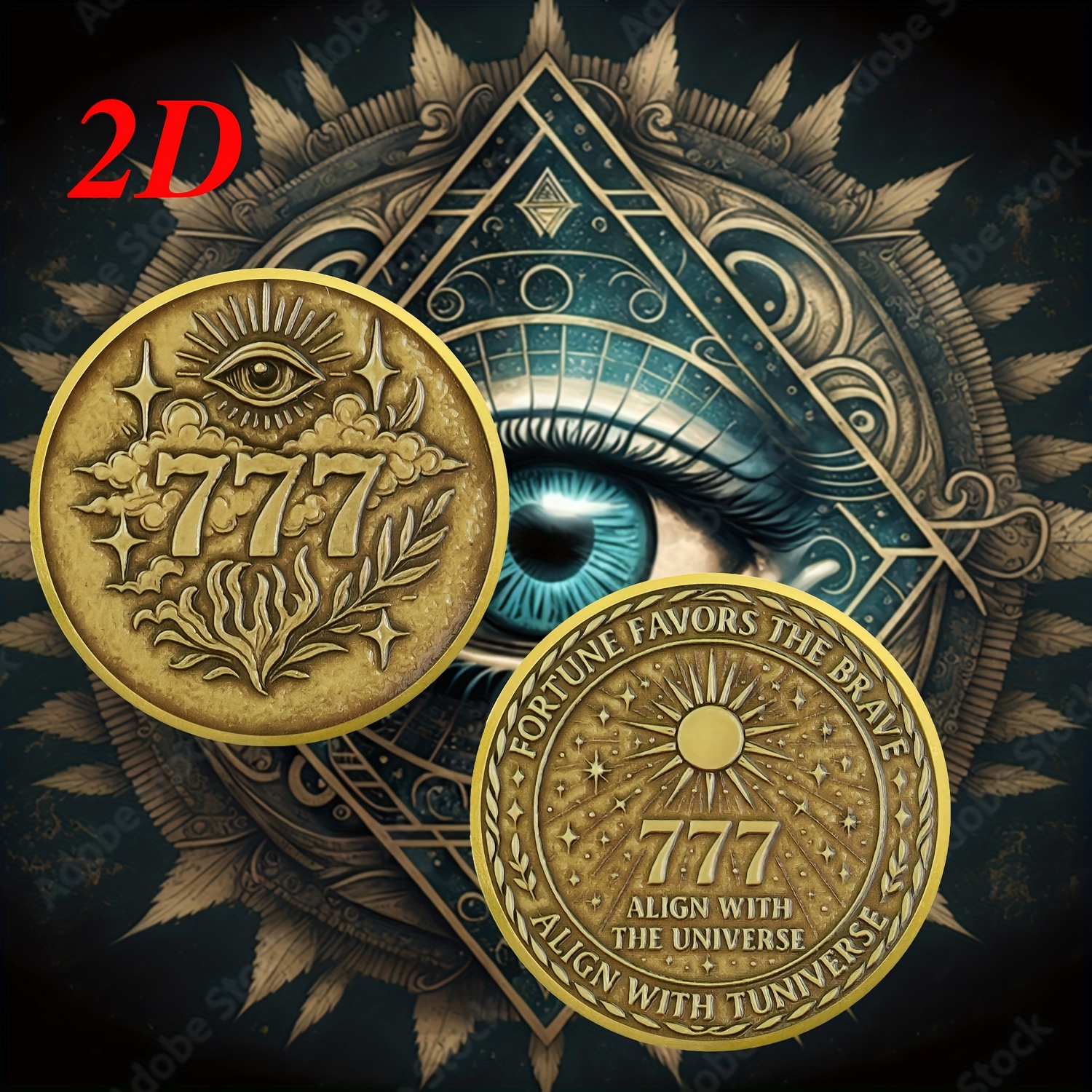 TEMU 2D completa | digitale 777 | favorisce i coraggiosi | commemorativa di allineamento e | squisita di misteriosi e motivi stellati | di e | Regalo
