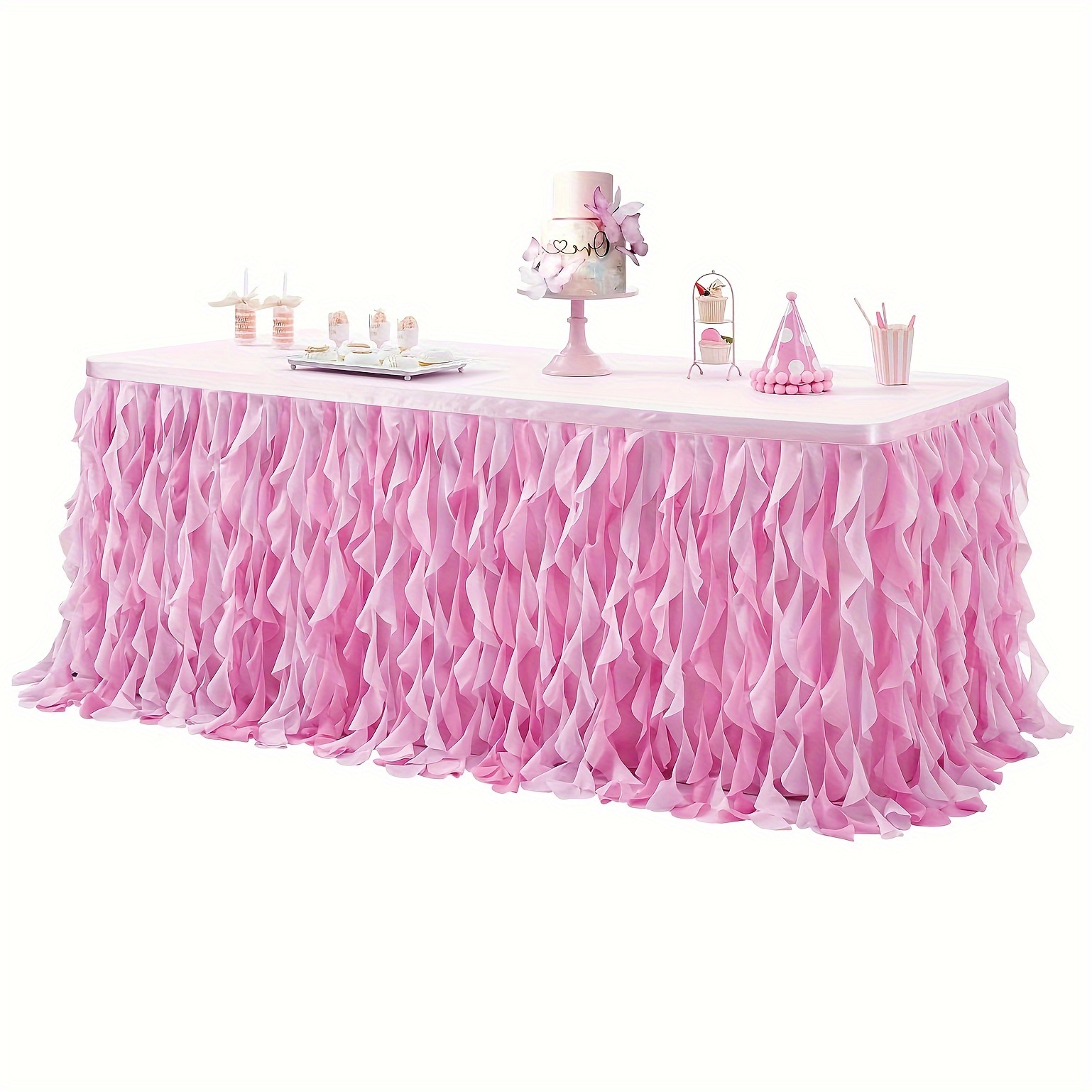 Pink tutu table skirt baby shower best sale