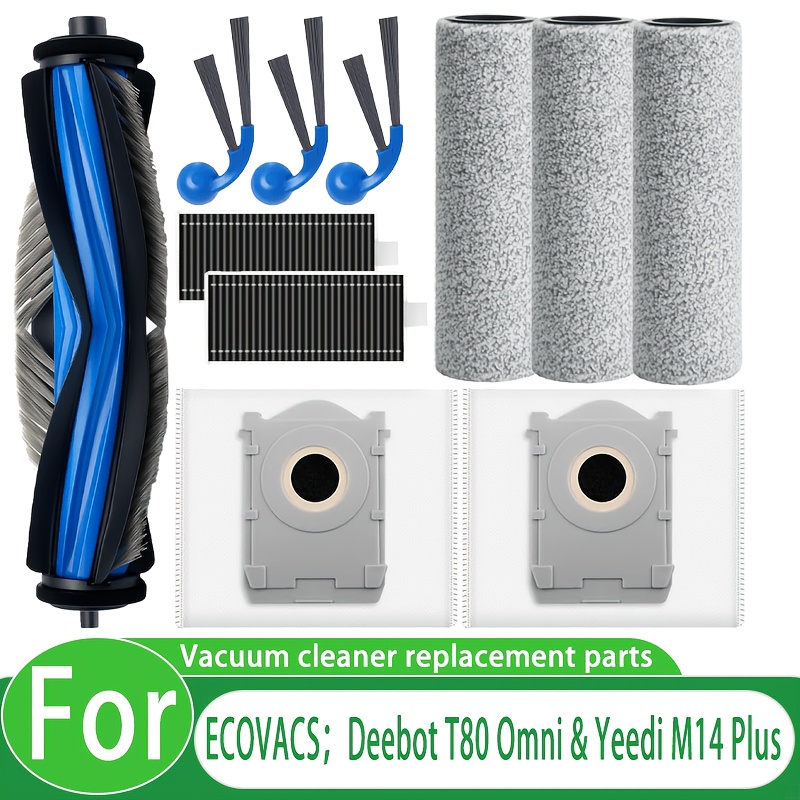 TEMU 11pcs Replacement Accessories Parts For T80 Pro Omni/t80 Omni/ M14 Plus, Robotic Vacuum, Comprises Main Brush, Cloths, Filters, Side Brushes,