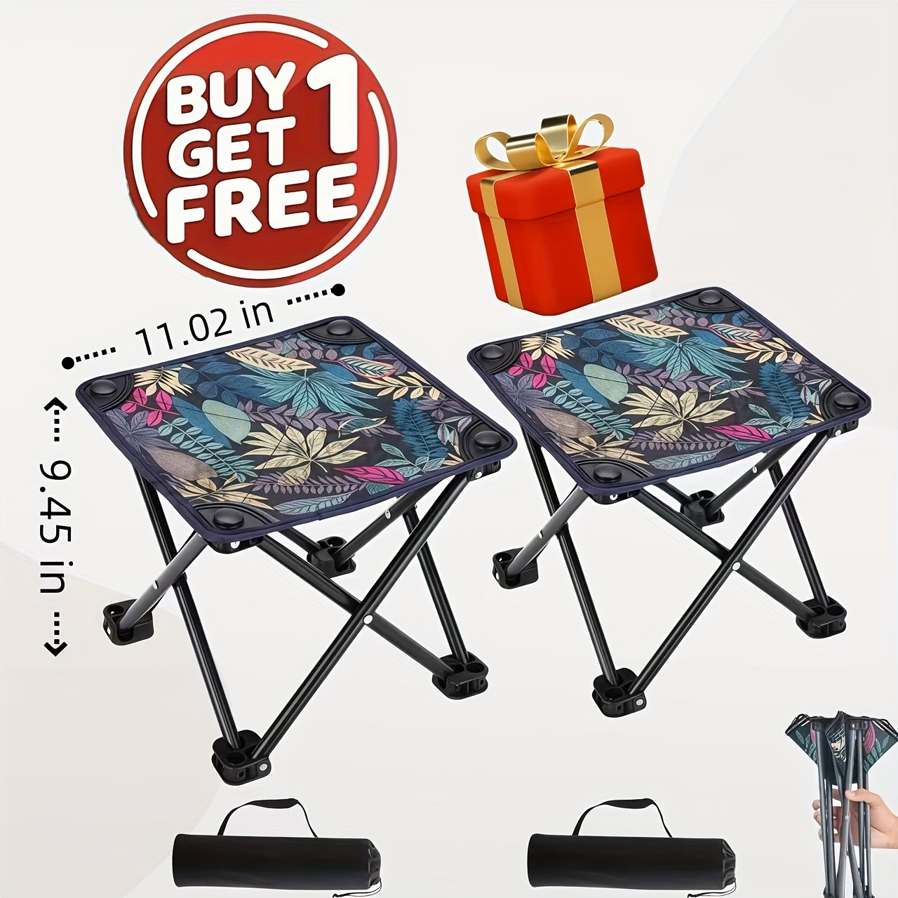 TEMU [ Free] Christmas Gifts, Family Folding Chairs, Outdoor Chairs, Fishing Chairs, Suitable For Outdoor Camping, Courtyard Gardens, Beach And