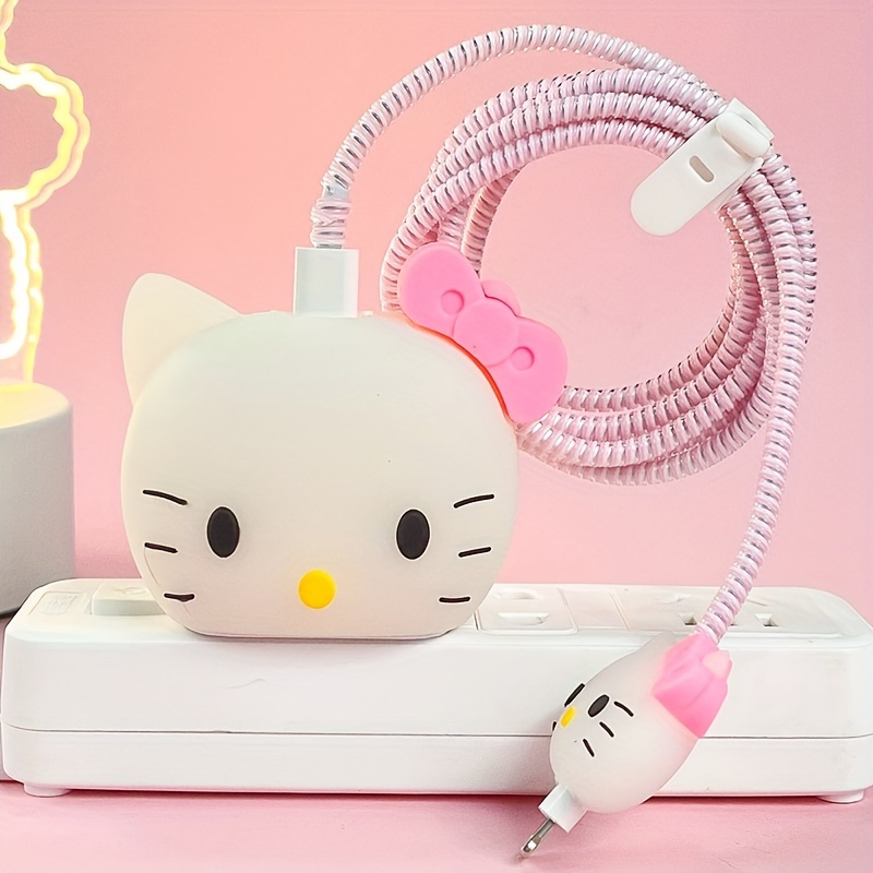 

3d Cute Sanrio Series Fast Charger Protector For Fast Charging Cable Charger Head Cover Cable Accessory, Data Cable Protective Sleeve