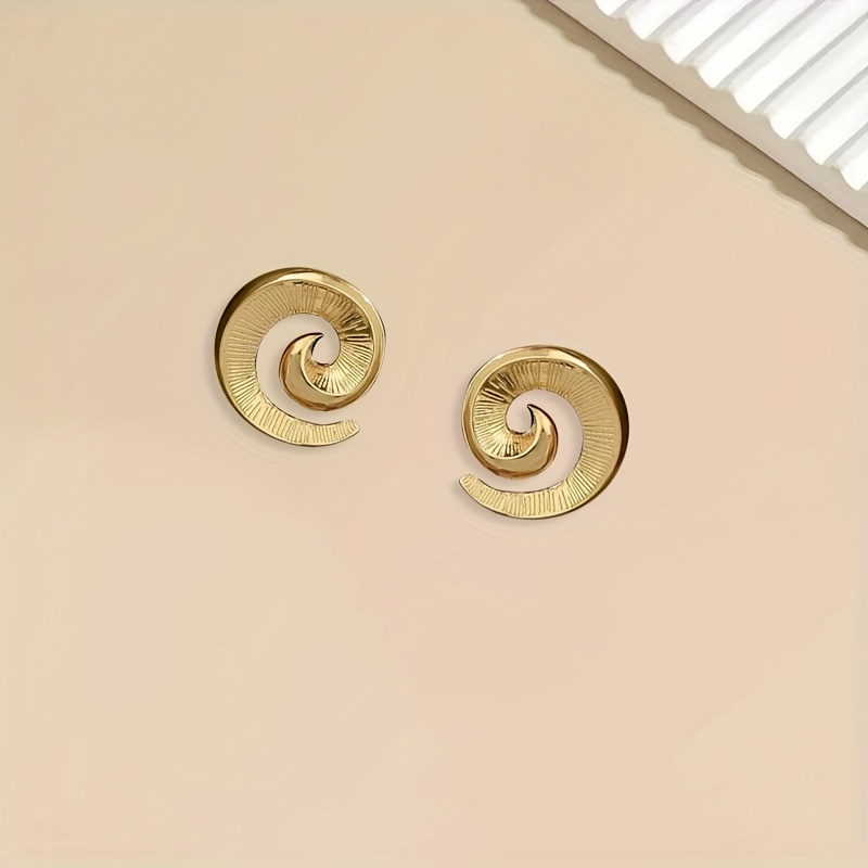 TEMU 1 Par de Pendientes de Aro con Forma y en Relieve de Moda y Personalidad, Joyería de Oreja Vintage de Lujo Premium