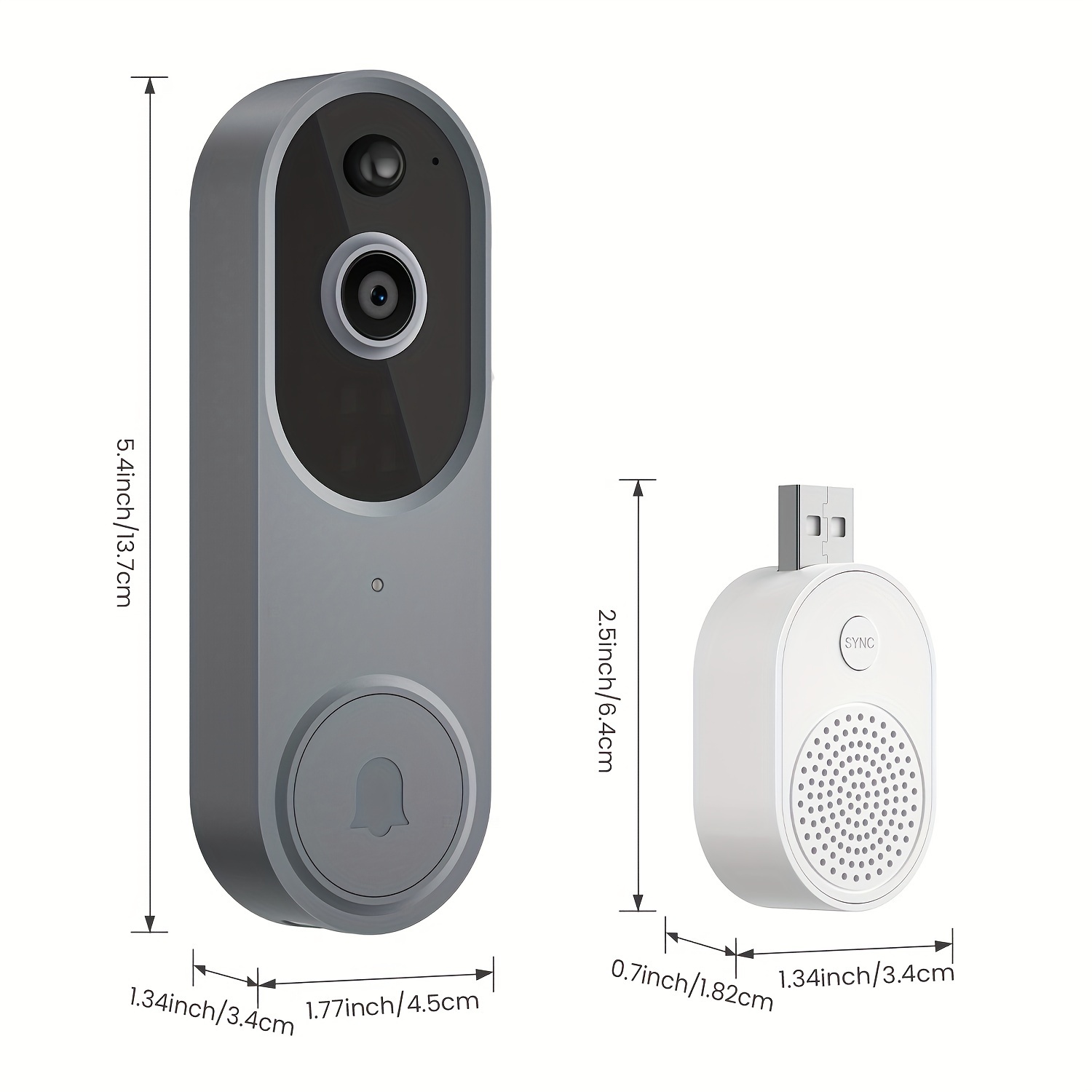 1080p Video Doorbell Camera Wireless Indoor outdoor Temu