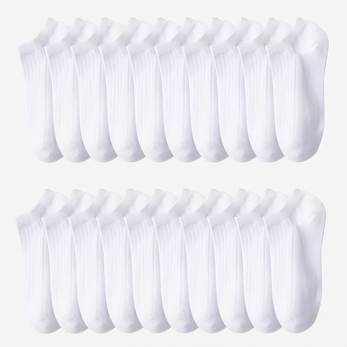 White 10-pair Striped Socks Set, Size 078