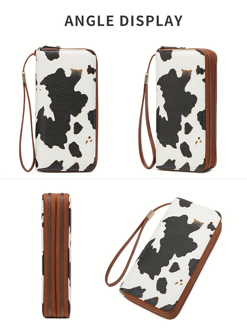 Women'S Retro Leopard Print Large Capacity Wallet with RFID Blocking, Golden-Tone Hardware & Zipper Closure - Multi-Compartment Design with Card Slots