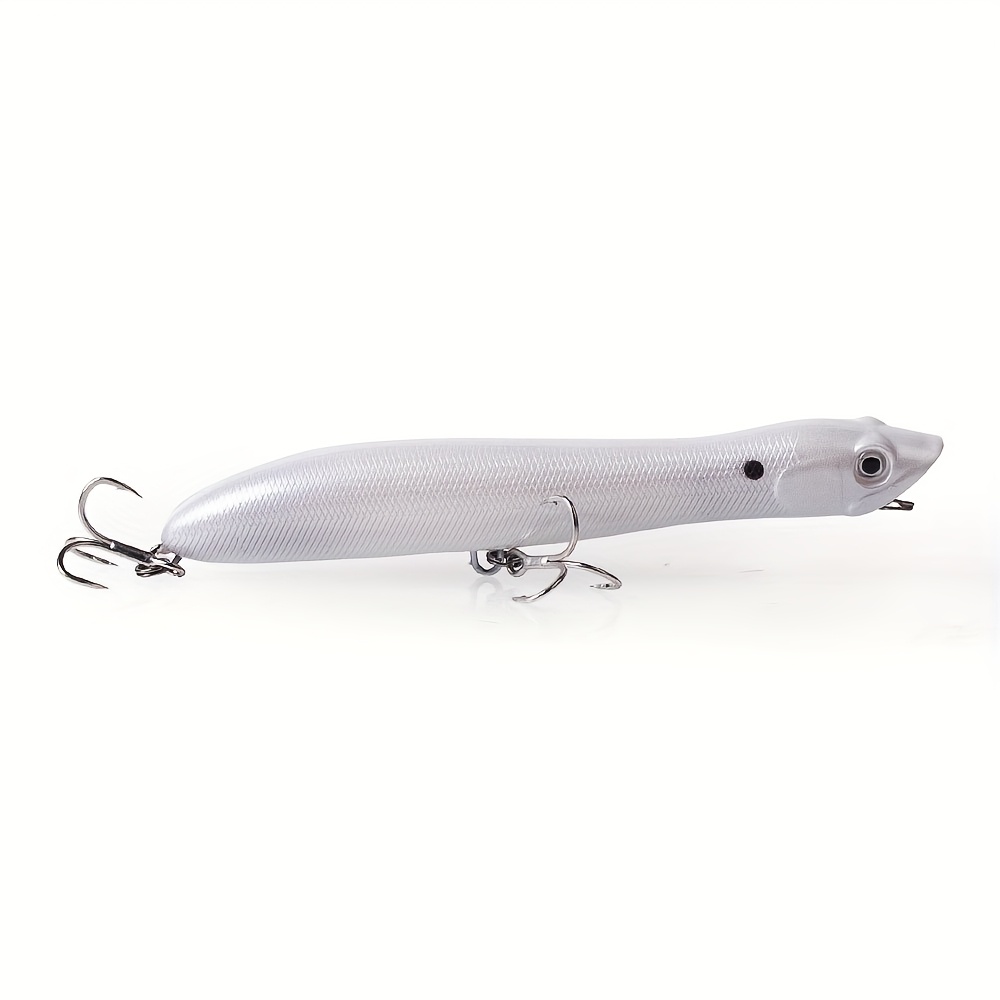 TEMU 12.5cm/4.92in 18g Topwater Pencil Popper Floating Artificial Fishing Lure Hard Plastic Baits Minnow For Tackle Gift Fishing Equipment Freshwater