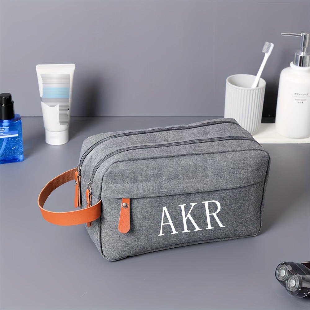 

Customizable Polyester Toiletry Bag For Men - Lightweight Basic Style With Zipper Closure, Hand Washable - Ideal Groomsmen Gift, Travel Organizer, Valentine's Day Present