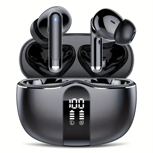 wireless earbuds 40h playtime with dual mics sport friendly in ear headphones with usb c charging display
