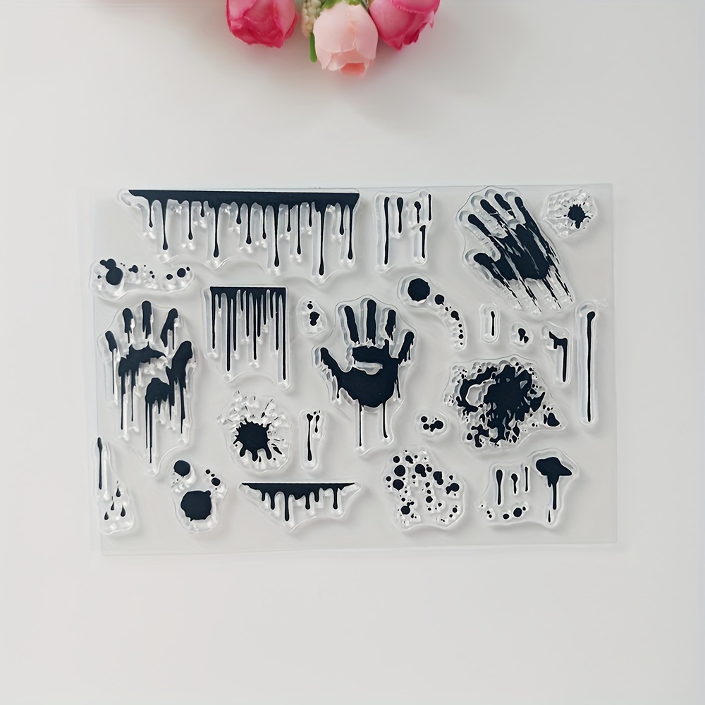 Halloween Fingerprints Clear Stamps/seals For Diy Scrapbooking/card Making/album Decorative Silicone Stamp Crafts