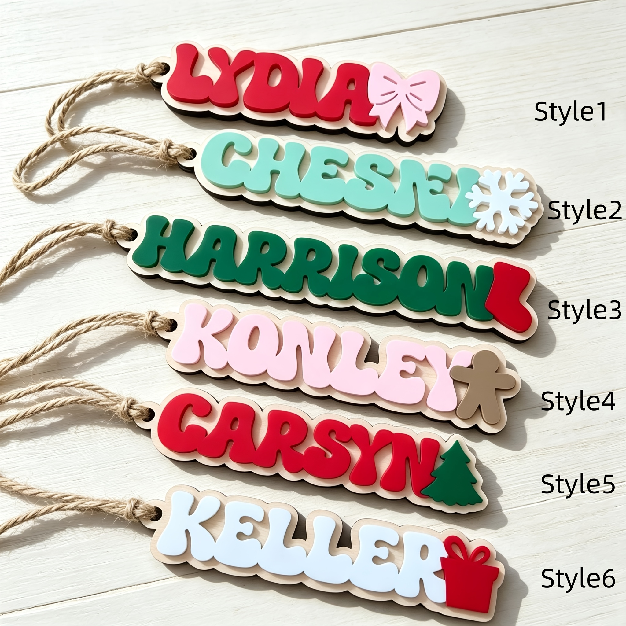 TEMU 2d Flat, Personalized Acrylic Christmas Ornaments With Custom Name/text - Suitable For Hanging Decorations, Gift Tags & Tree Decor, Custom Name