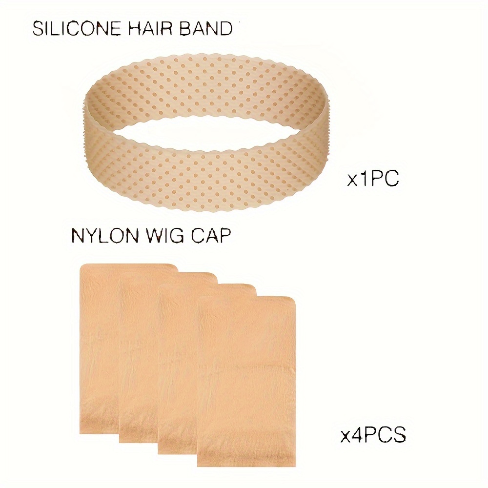 TEMU 4pcs Caps & 1pc Band/set Wig Band And Wig Caps