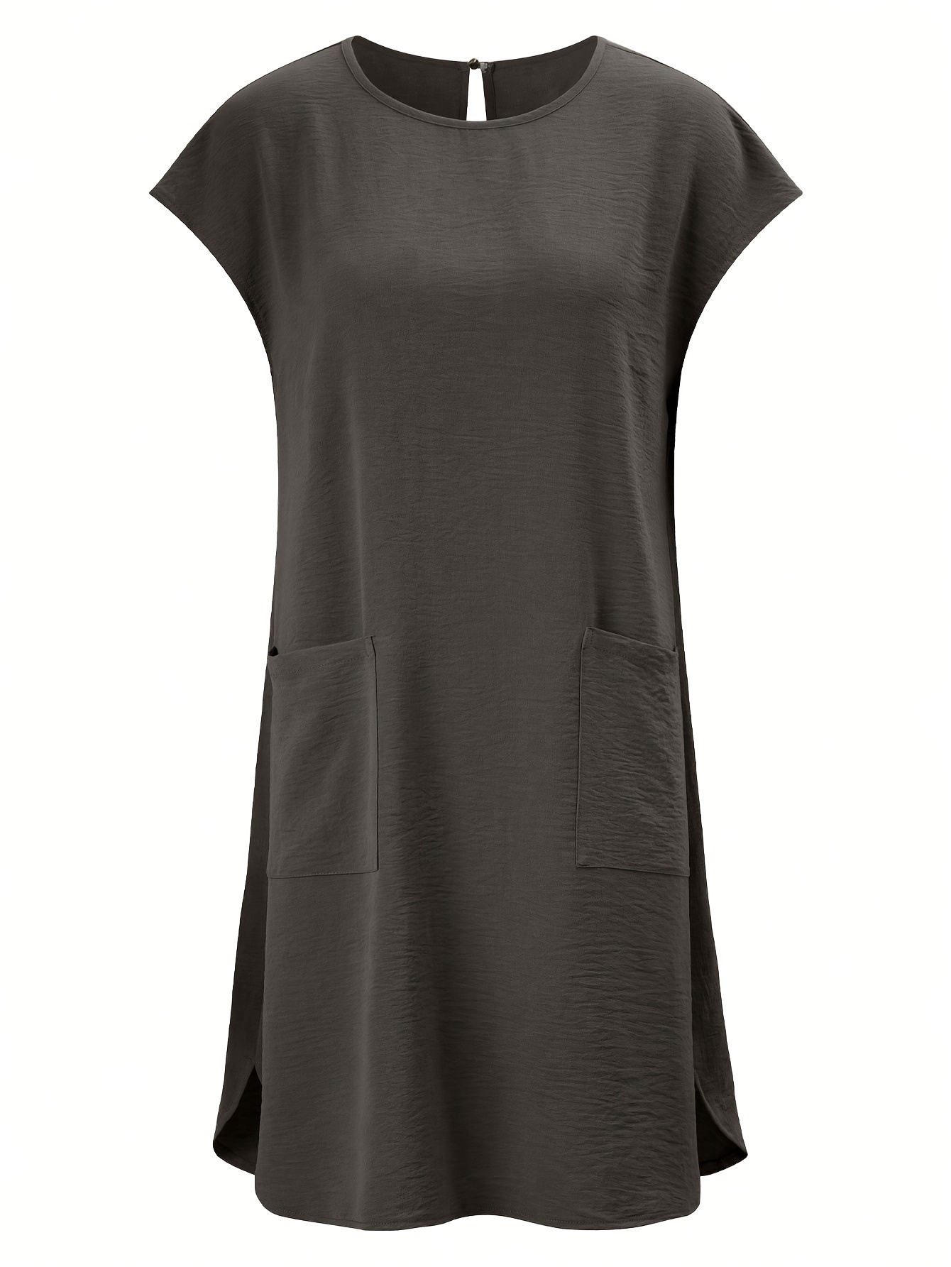 Clothing Dresses Eileen Fisher Ballet Neck Dress EILEEN FISHER Dress XS  Silk Jersey Faux Wrap V-Neck Pleated Elbow Sleeve Black