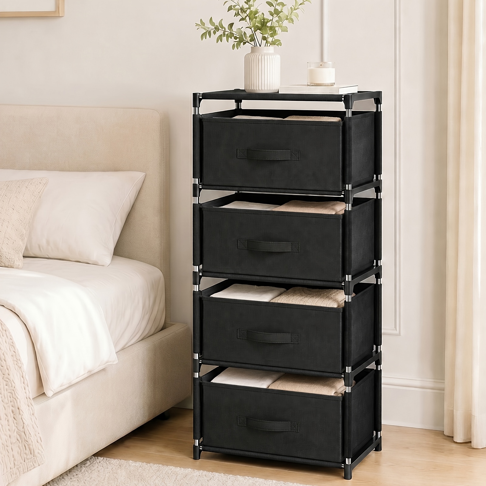 Image of Multi-drawer Large Capacity Storage Chest Of Drawers, Storage Drawer Units With Heavy-duty , Removable Drawers & Easy-pull Handles, Storage Cabinet For Bedroom, Living Room & Entryway