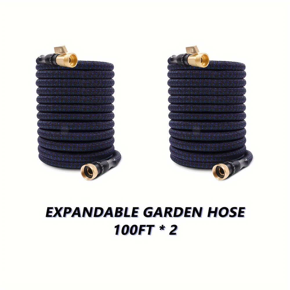 

Expandable Garden Hose 100ft X 2, Double Flexible Water Hose 100ft, 3/4" Reusable Solid Brass Connectors, Suit For Gardening Activities Such As Watering And Cleaning