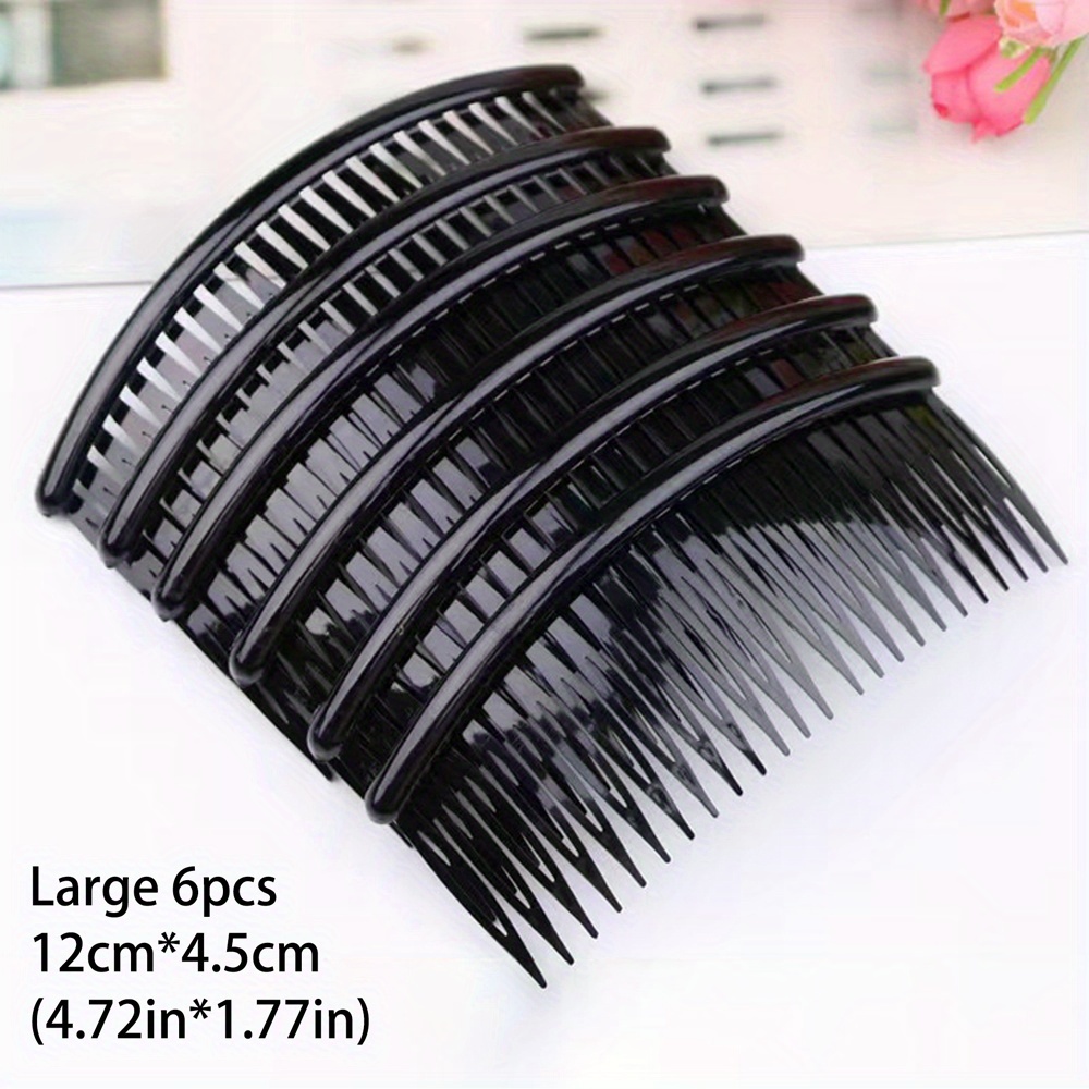 TEMU 6-pack Plastic Hair Comb Clips For - Detangling & Styling Clips With Secure Hold, Fragrance- Hair Types, Curly Hair, - Elegant Haircare Tool,