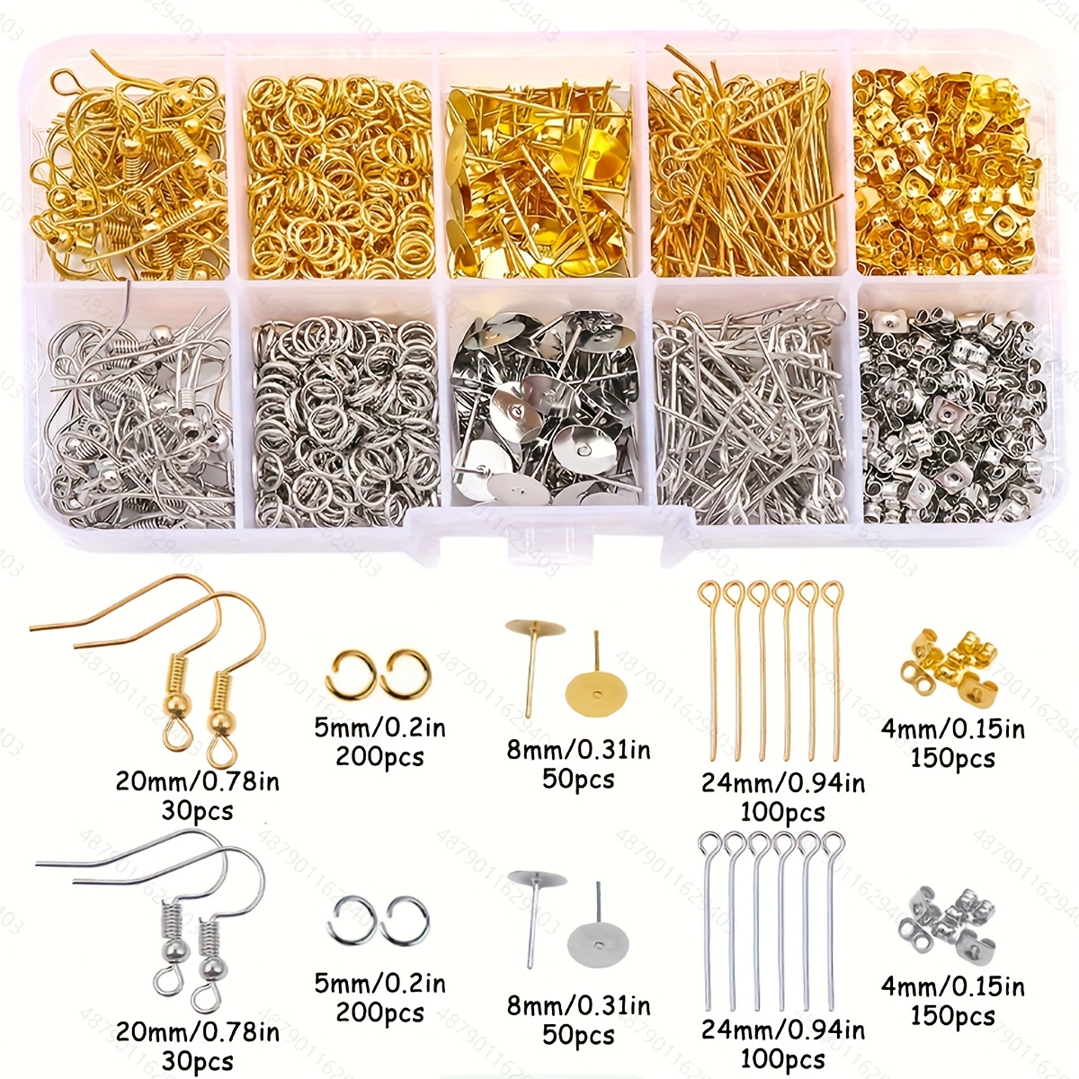1060 piezas kit de joyería para principiantes, accesorios para aretes y collares, herramientas diy con alicates y cuentas, juego de herramientas de joyería, accesorios para adultos y principiantes, con   de plástico de 10 compartimentos