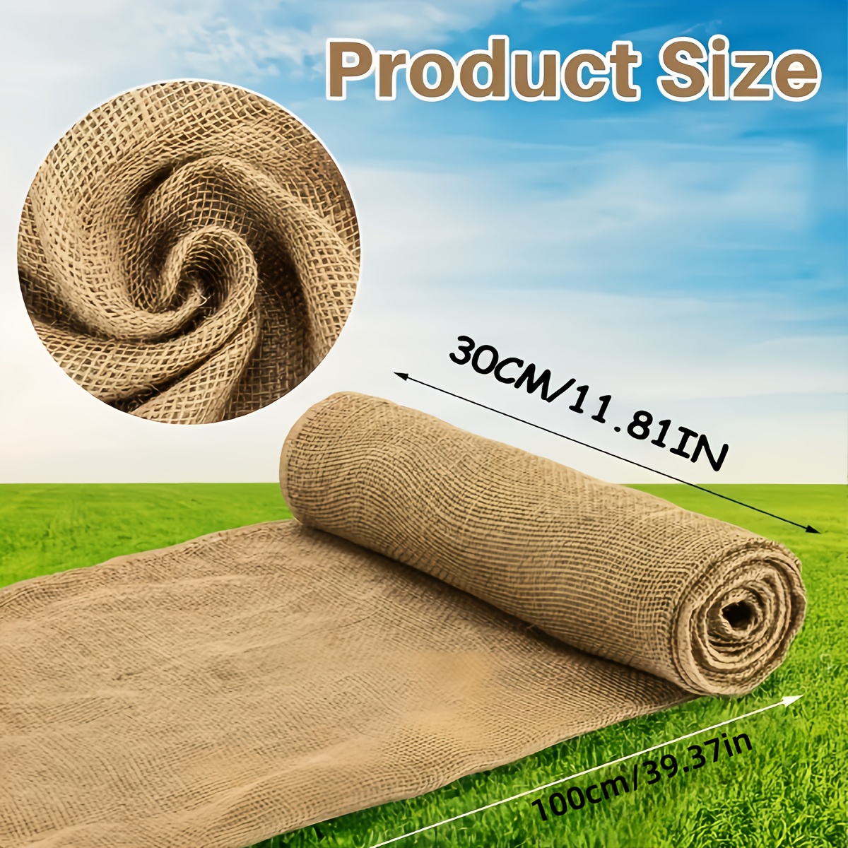 39.37 Inch X Inch Natural Burlap Roll - Hand Wash , Plaid Pattern Suitable For Crafts And Home Decoration
