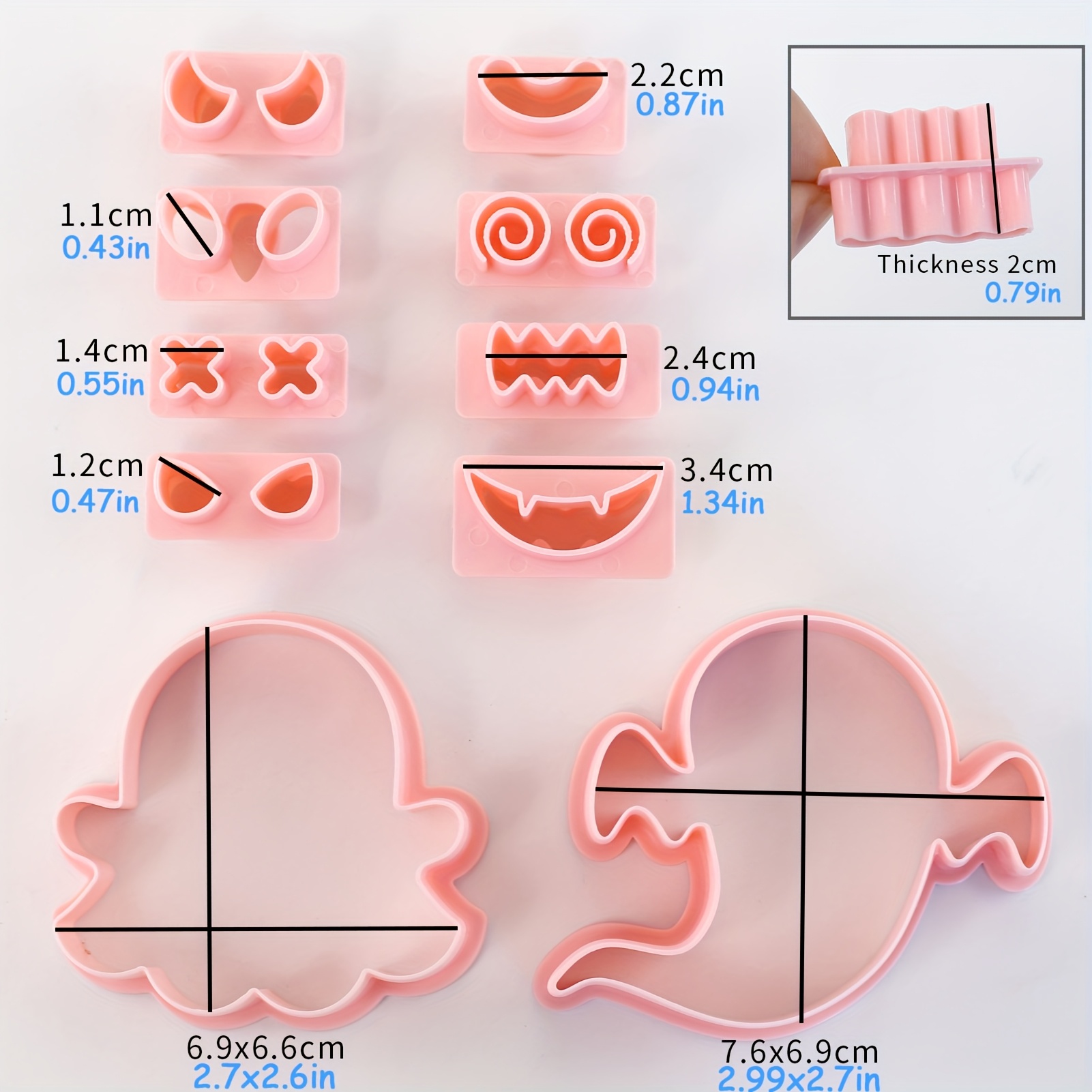TEMU Set da 10 per biscotti di Halloween, pressa per biscotti in plastica, stampo per pasta di zucchero e pasta di per lavoretti e feste di Halloween
