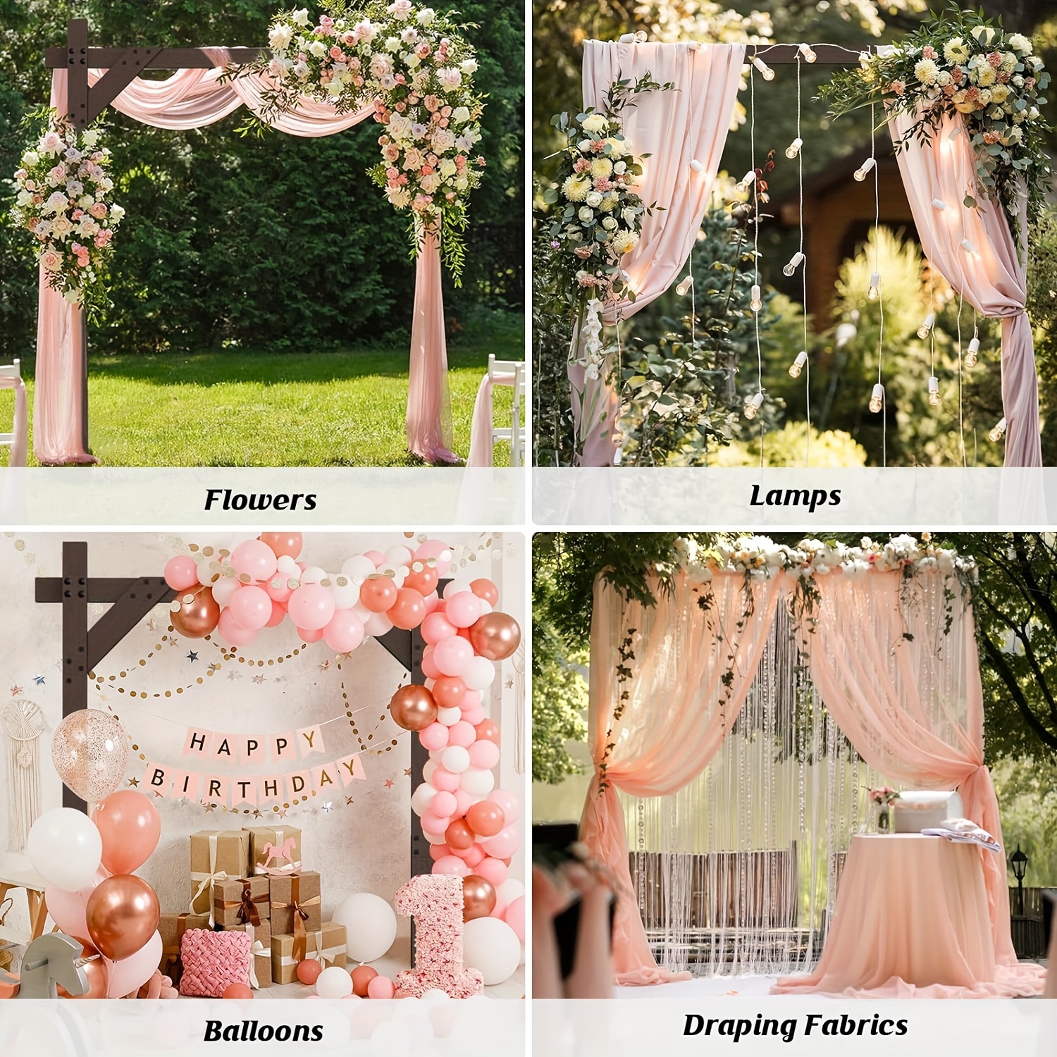 Aazon.co : Wooden Wedding Arch – 7.48FT Square Wood Backdrop Stand