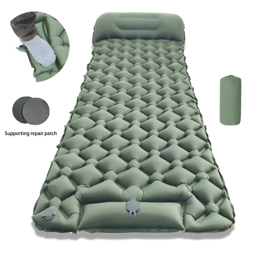 E-shop Aufblasbare Outdoor-Schlittschuhschlafmatte für eine Person mit 1-Minuten-Schnellaufpumpen, unverzichtbar für Camping, Wandern Picknicks.