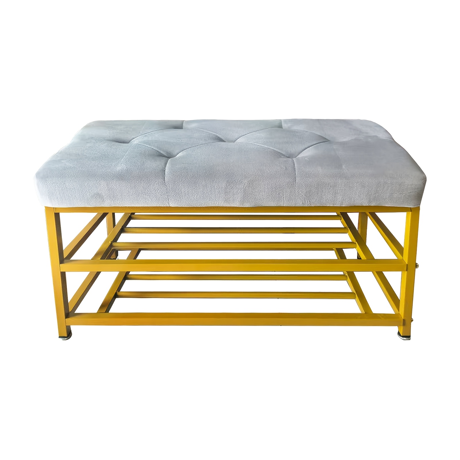 Image of Changing Stool, Small Entrance Shoe Cabinet With Velvet Cushion, Narrow Stool For Storing All Kinds Of Shoes, Suitable For Living Room, Porch, Bedroom