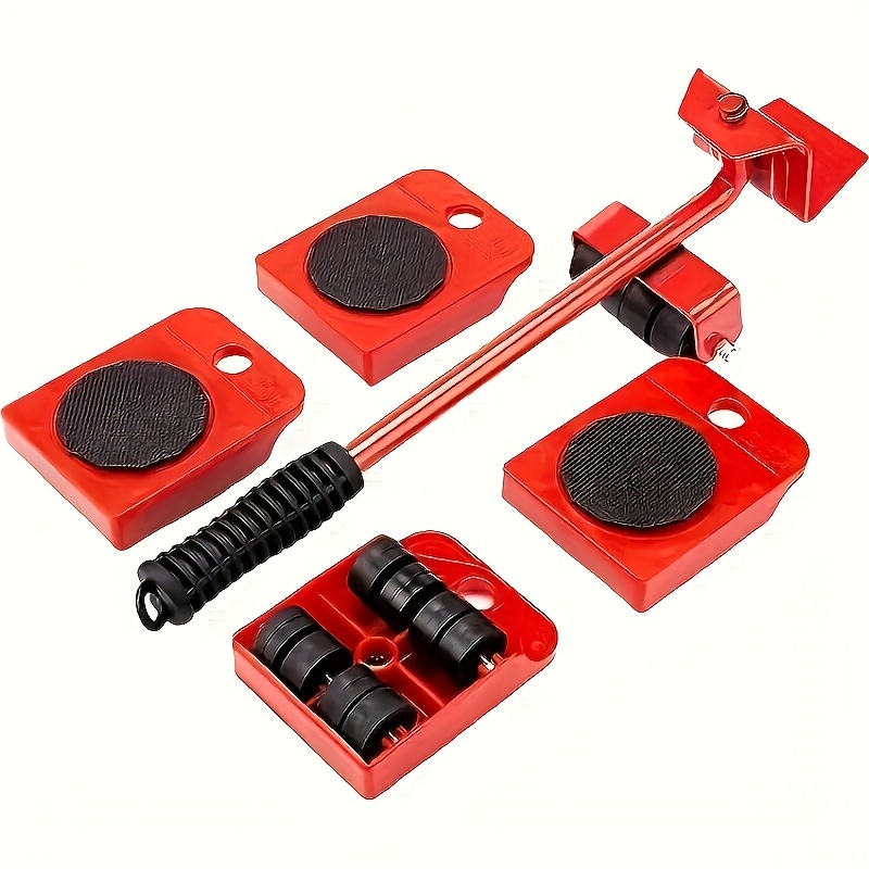 

5pcs Metal Furniture Lift Set, Labor-saving Hand-movable System, No Electricity Required, Kit - Household And Commercial Use!