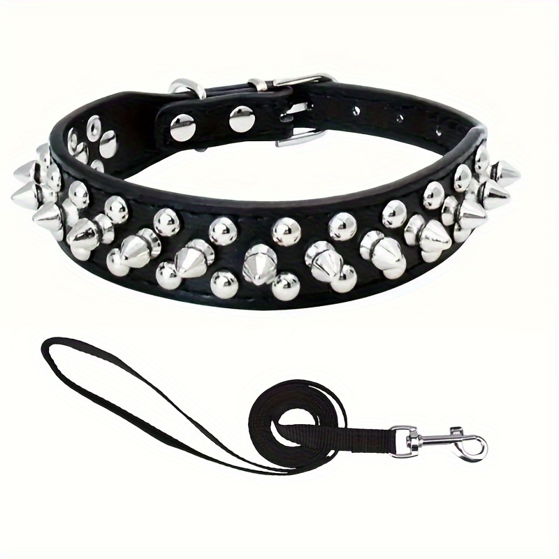 TEMU Cp037 Set A Set Of Anti-bite Rivet Pet Collars, Medium And Large Pet Pulling Dog Collars