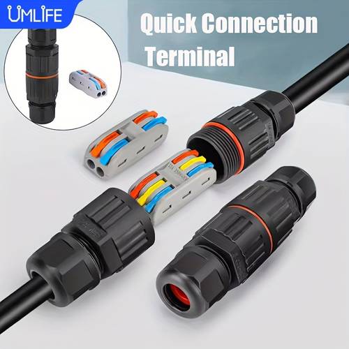 1 5pcs cable connector cable connector quick connection in 2 out out 3 out led light outdoor terminal no welding