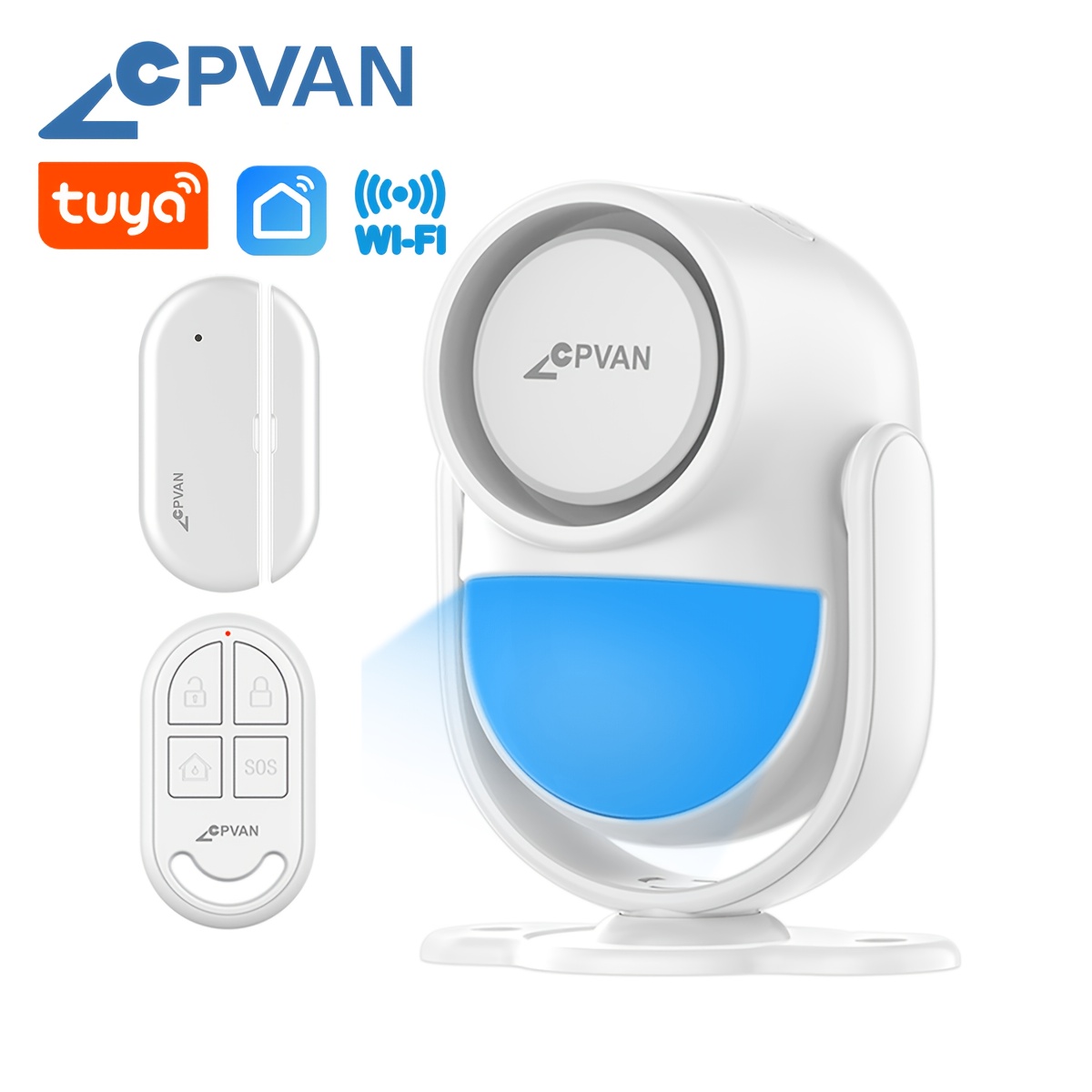 Cpvan System, Wifi Pir Motion Sensor Alarm, With Remote Control And Application Diy Anti-theft Window/door Sensor, Suitable For Rvs, Apartments, And Garage Security Alarms