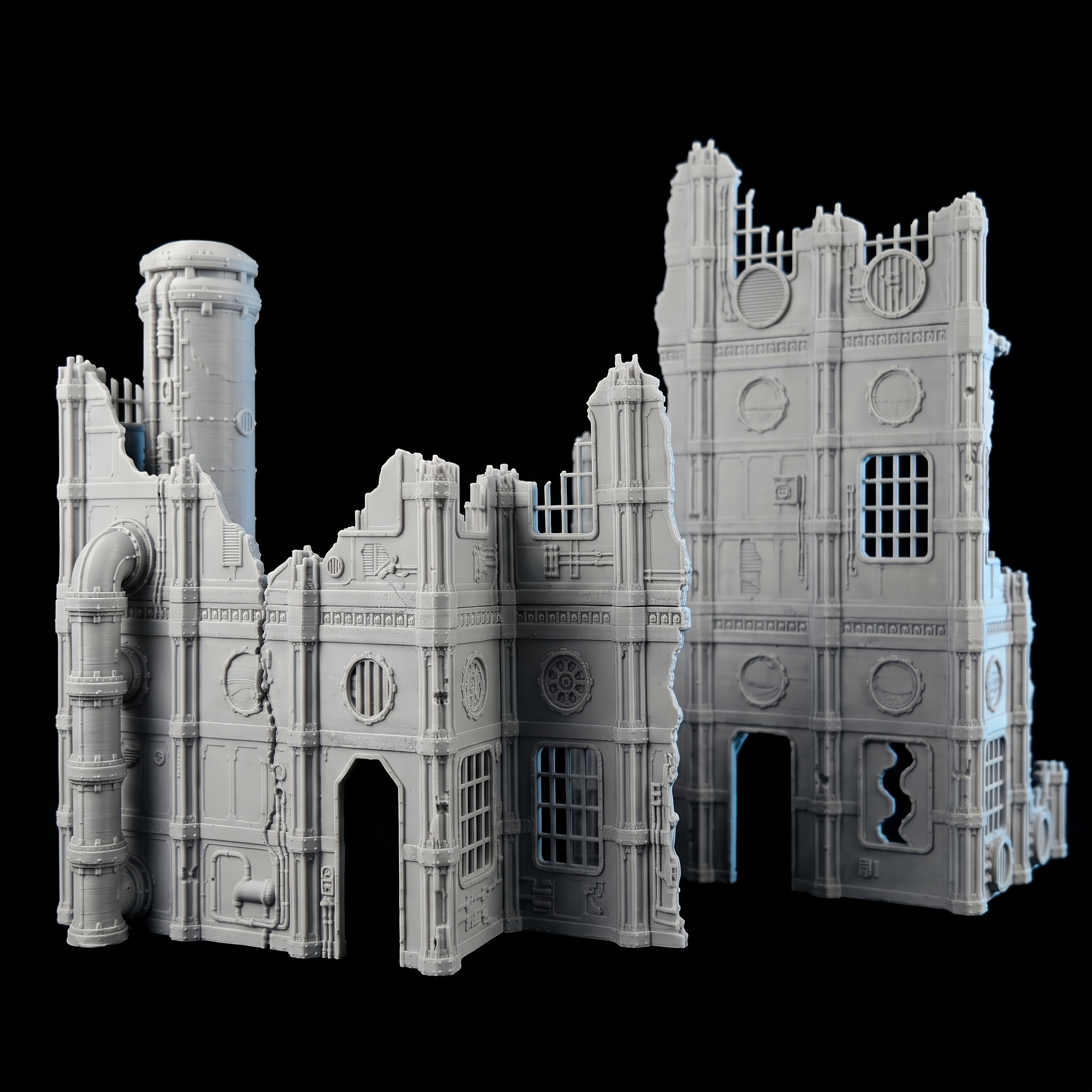 Destroyed Munitions Factory Ruins Architecture Model