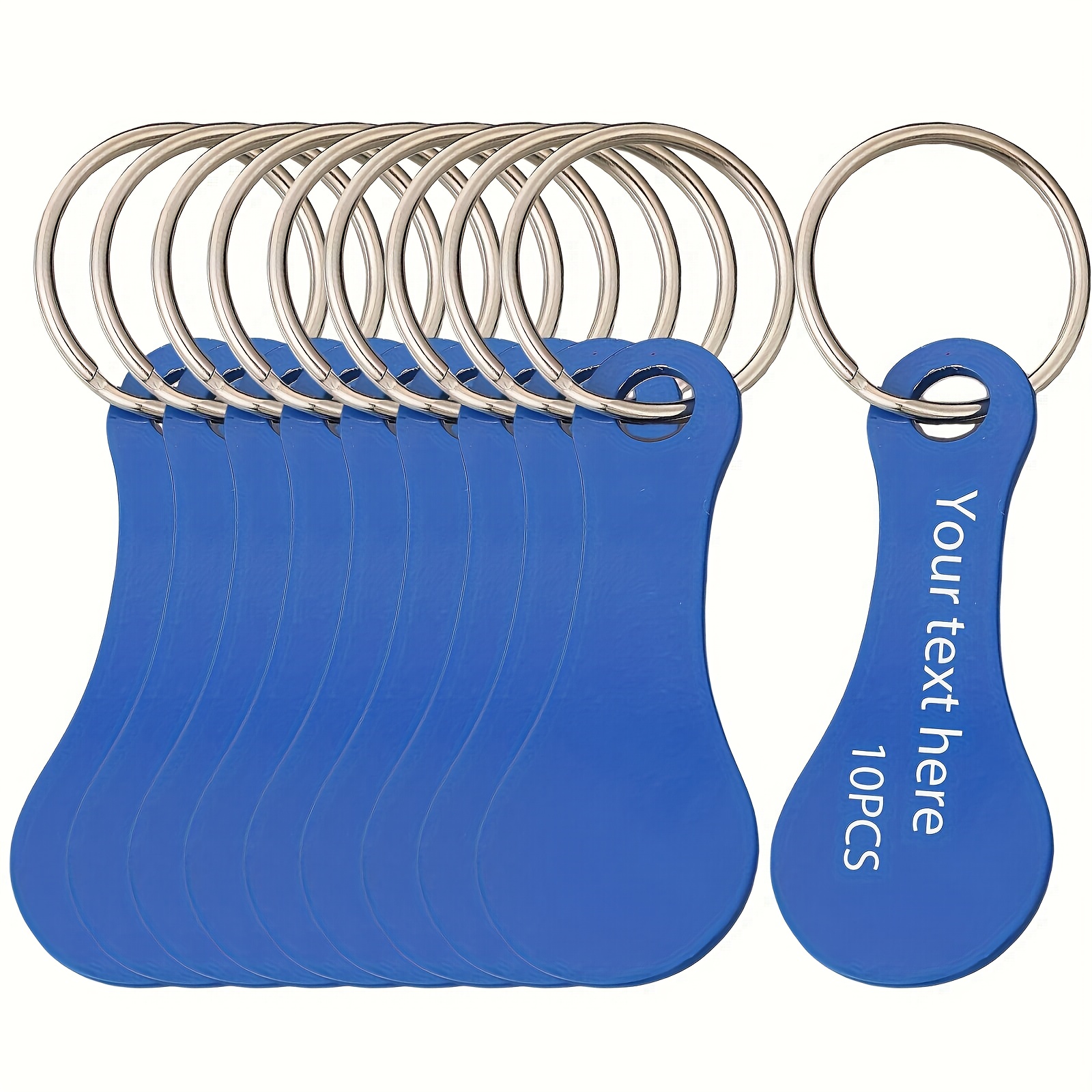 TEMU 10 [Personnalisés] Porte-clés en acier inoxydable six couleurs, étiquettes anti-perte pour chariot de supermarché, jetons personnalisés pour