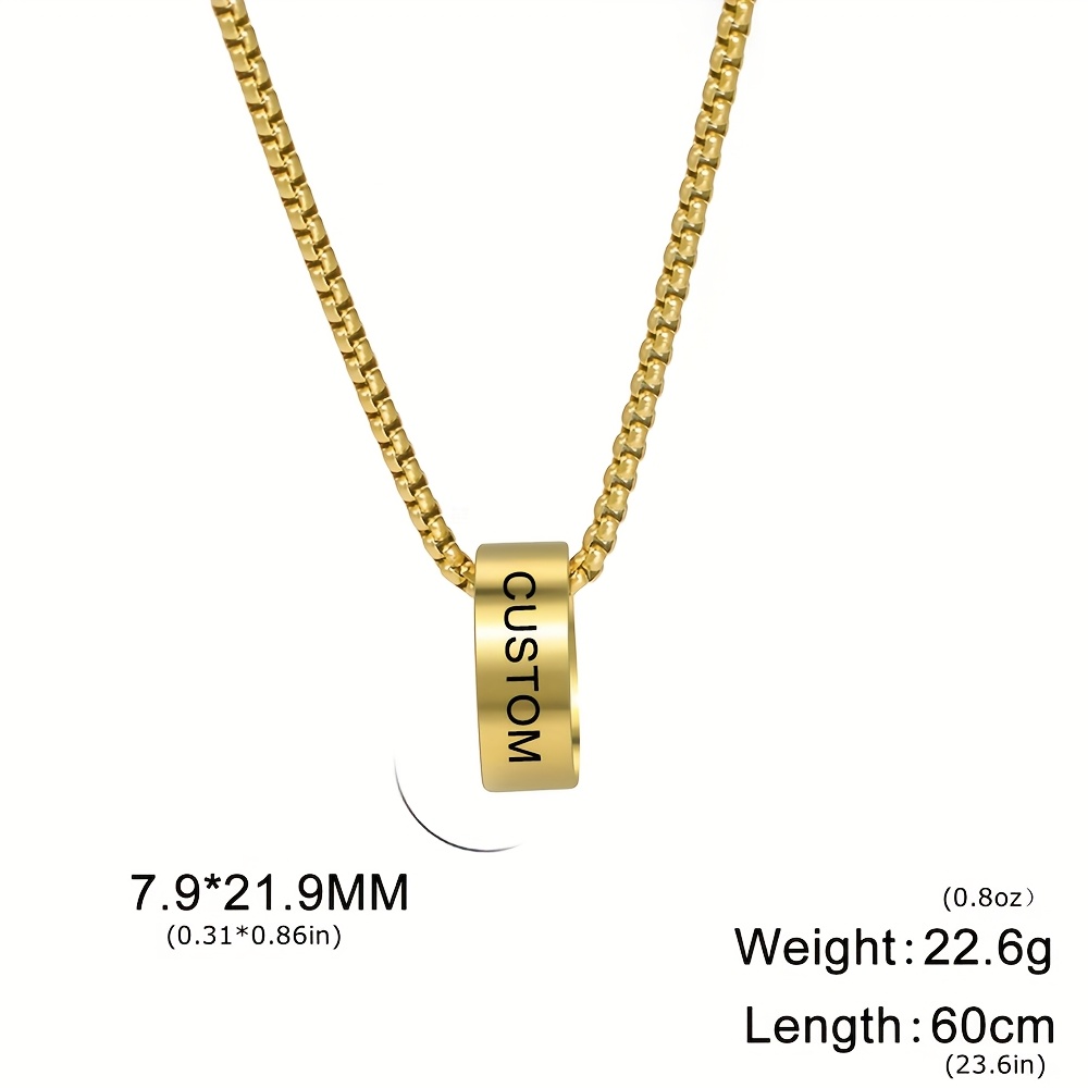 Personalized Engraved Name & Date Pendant Necklace