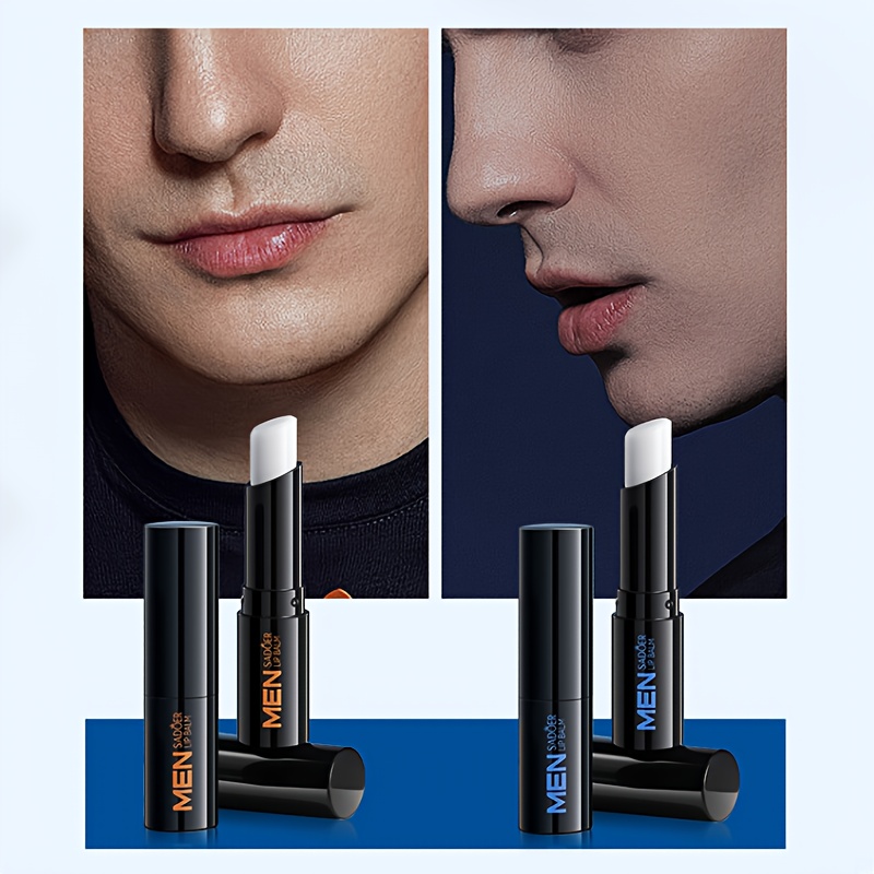 Baume à lèvres pour hommes avec squalane et vitamine E - Hydratant, finition naturelle, formule végétale sans paba pour tous les types de peau, soin de la couleur des lèvres équilibré