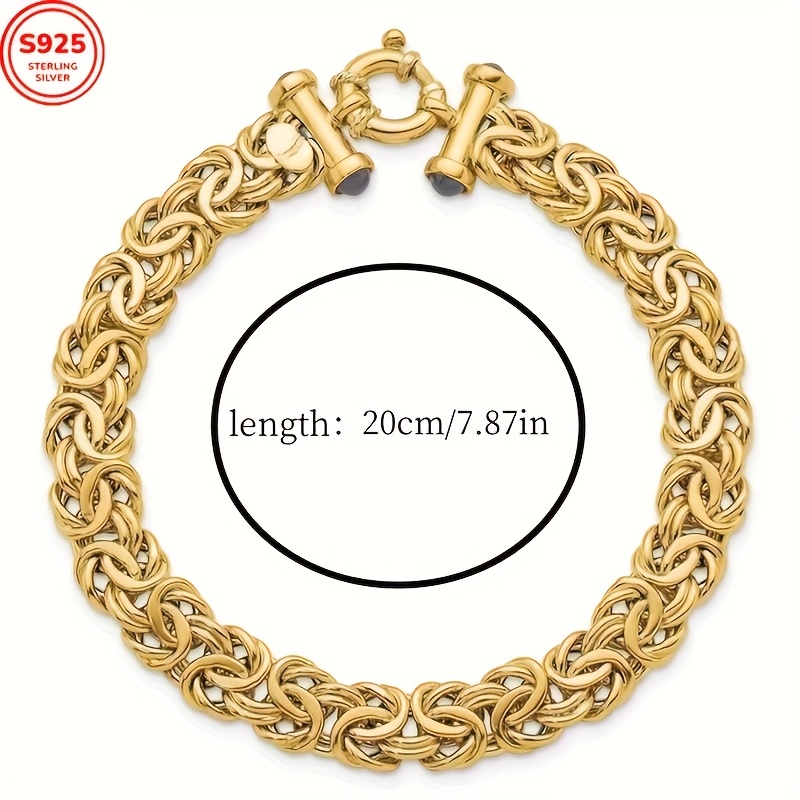 TEMU 1pc 925 Silver 20cm Classic Grass Rope Women's Bracelet, Women's Jewelry, Upgraded Beaded , Fashionable Item For, Perfect Gift For Women,