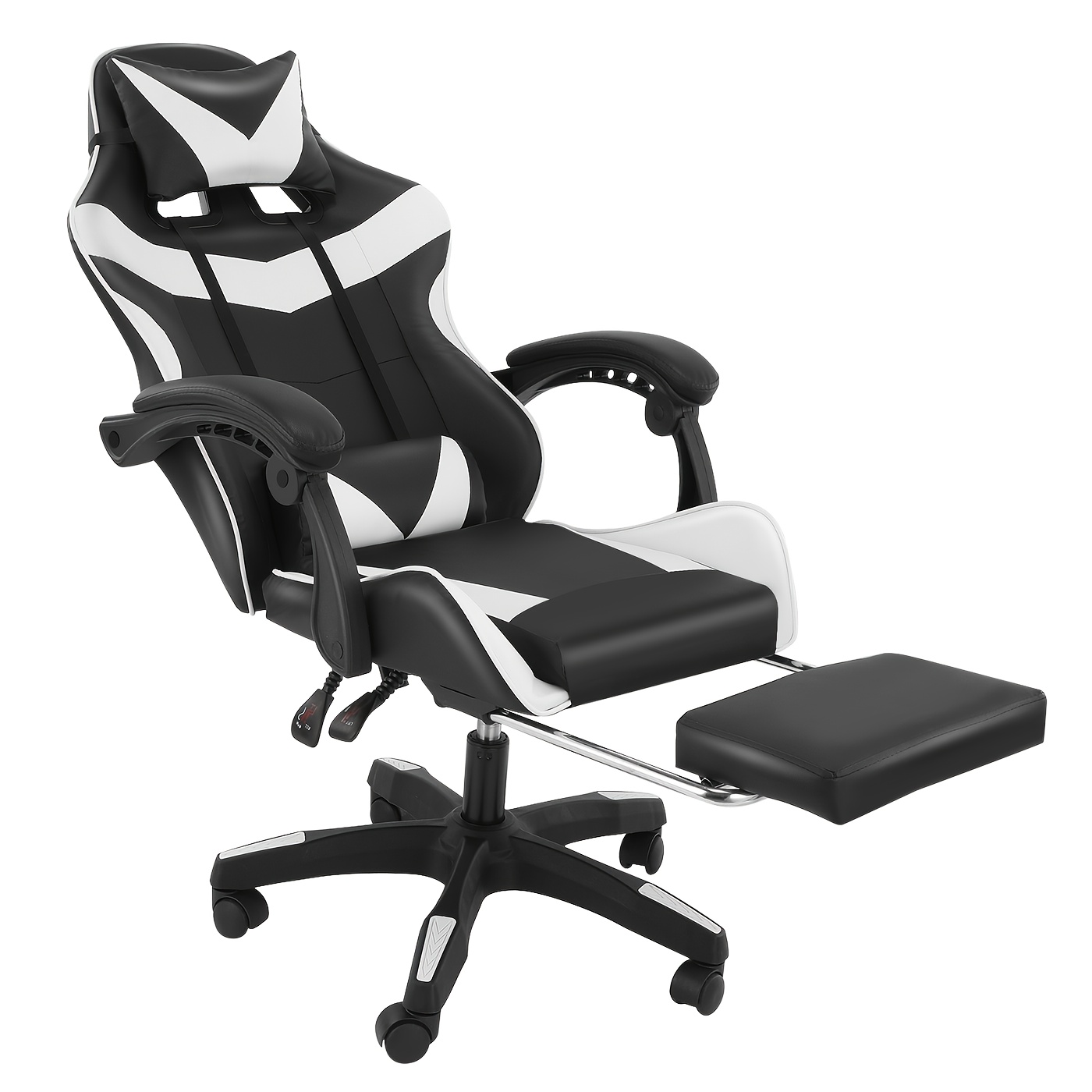 Ergonomische gamingstoel met voetensteun