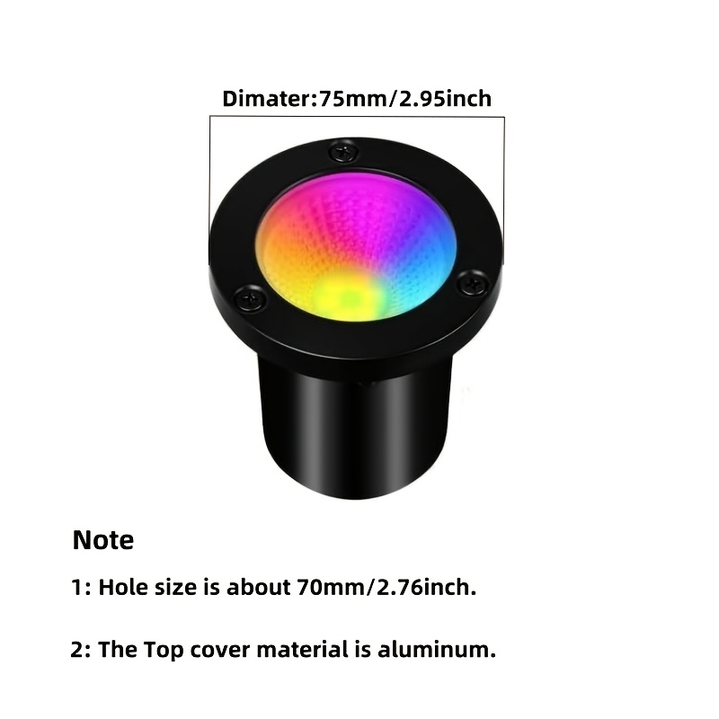 Lampes de paysage basse tension RGBW, 12V-24V, éclairage de puits LED, lampes encastrées extérieures changeant de couleur avec 16 couleurs, projecteurs IP