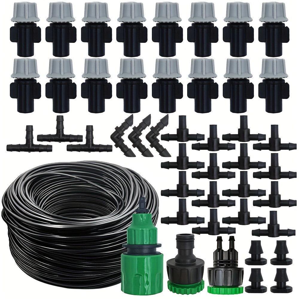 

Adjustable Plastic Drip Irrigation Kit With Universal Connector - Mist Nozzle System, Manual Operation, No Battery Required For Garden Watering