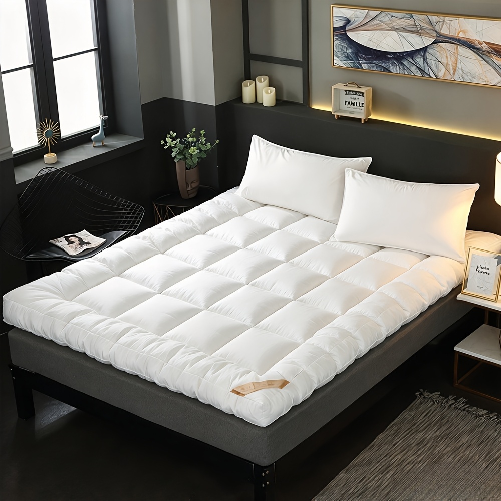 TEMU Surmatelas de couleur unie et respirant pour un confort supérieur - Facile à nettoyer, facile d'entretien, lavable en machine, literie moelleuse