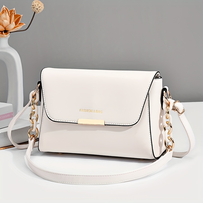 TEMU Women' 2025 New High-end Single Shoulder Bag, Fashionable And Versatile Ladies Crossbody Bag, Small Solid Color Elegant Clear Bag Suitable For