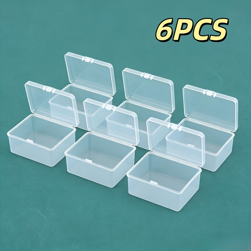 TEMU 6pcs Multi-functional Transparent Storage Box Set With Lids, Small Item Storage Boxes, Sturdy Plastic Organizer Perfect Gift - For Easy Viewing