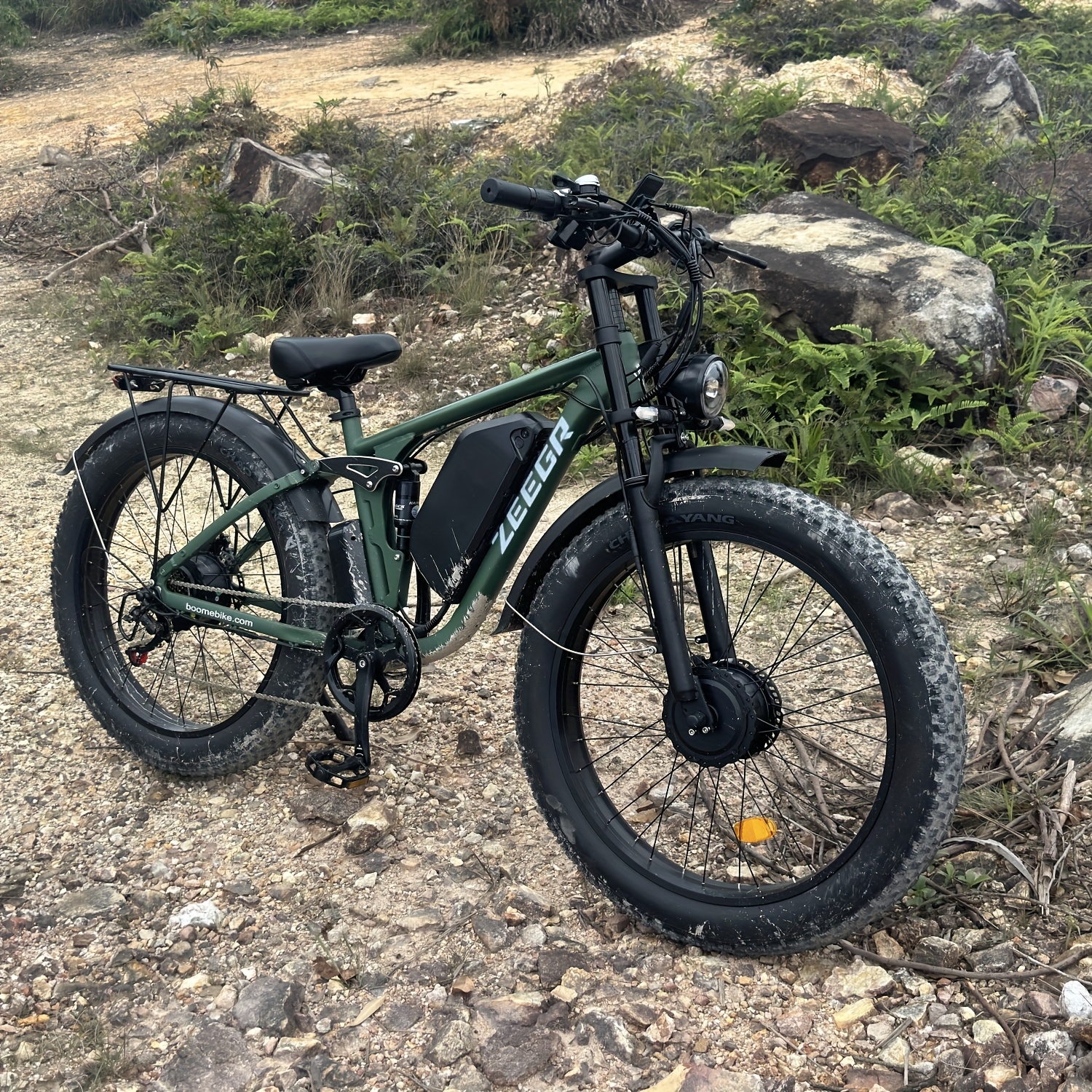 740w adult electric bike with dual motor 80nm torque 48v 52  4ah removable battery 26 all terrain tire mountain bike     speed front rear motor 15 20mph speed 300lb capacity   range disc brakes susp Product details 0