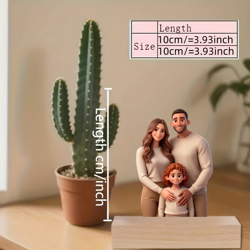 E-shop 2D Flach, 2D Flach Cartoon Acrylplakette - KI-gestalteter Bilderrahmen, lebendige Farben, perfektes Valentinstagsgeschenk für Paare,